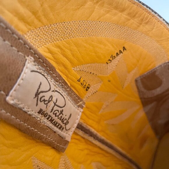 Rod Patrick Mens Cowboy Boots 13.5AAA Antique Mocha Bison Brown Western Blunt - Picture 10 of 12